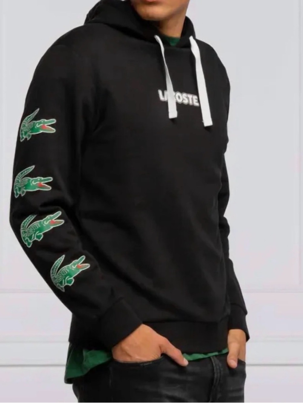 🔥100% Authentic LACOSTE  
Sport Crocodile Hoodie In Black/Size Medium 🔥